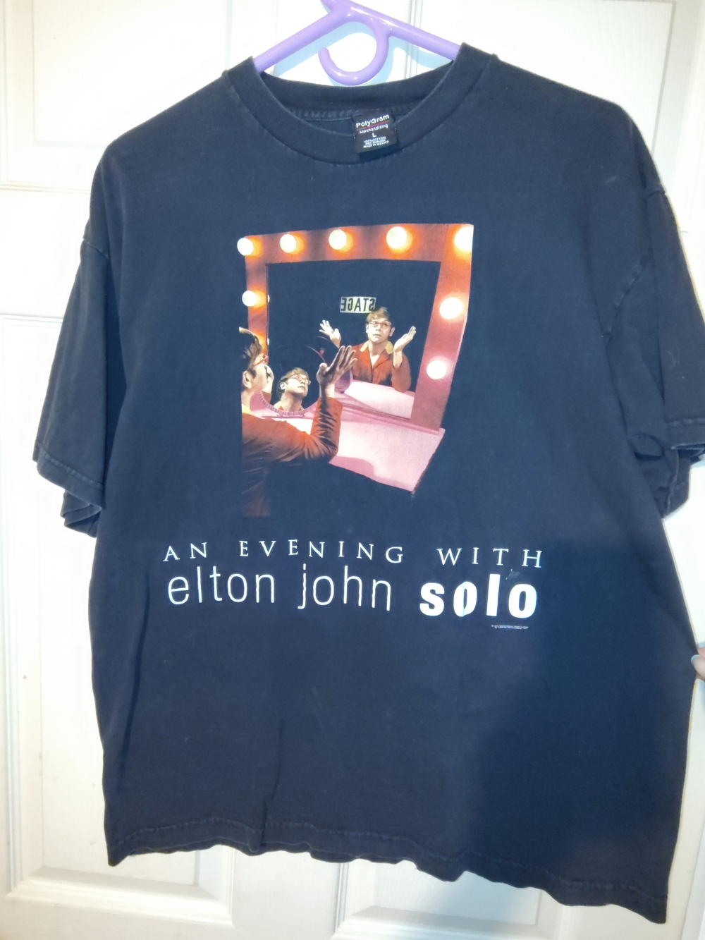 Black Graphic Concert T-Shirt - Elton John Solo 1999